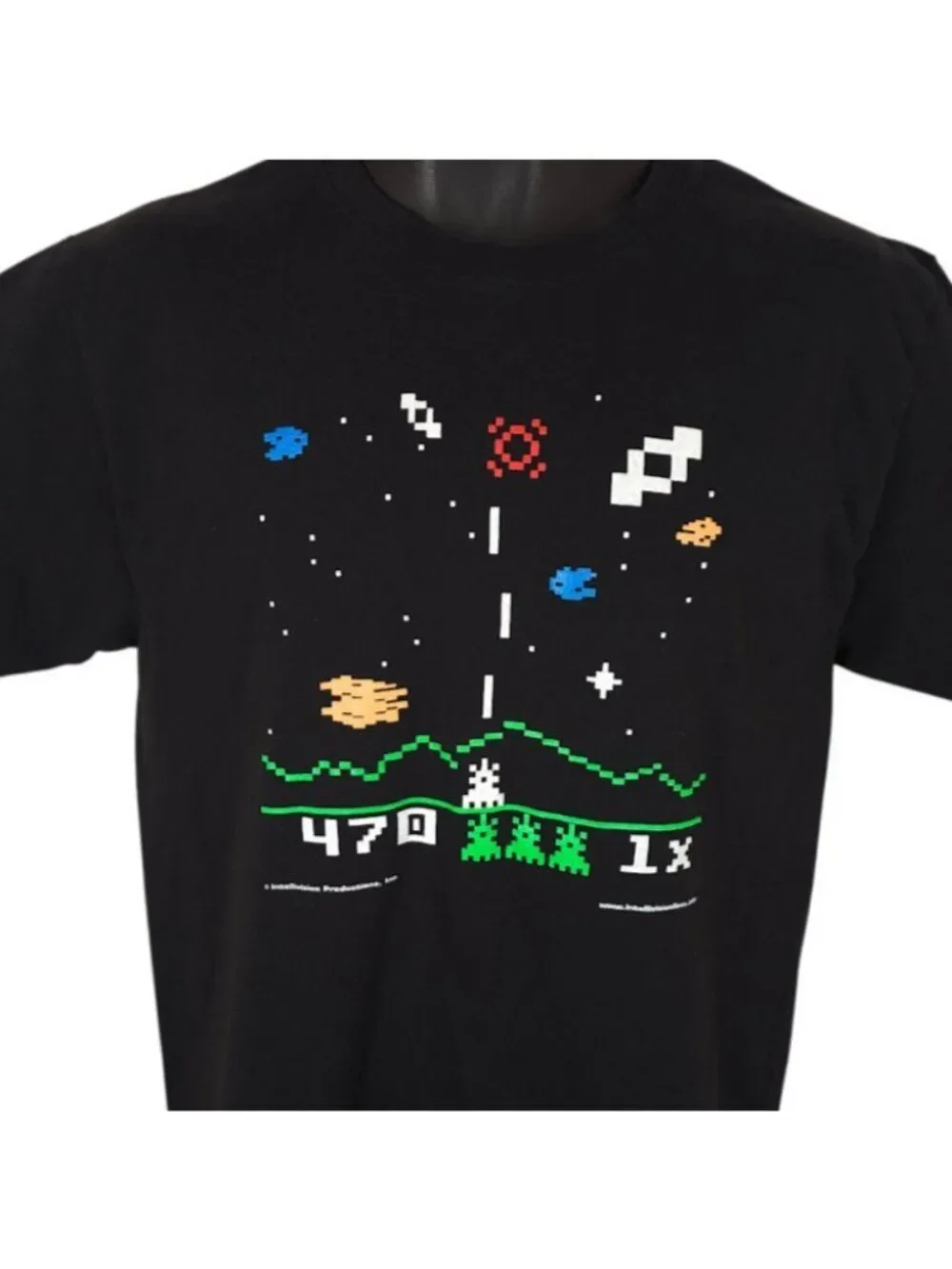Astrosmash Intellivision T Shirt Mens Size Medium Black Fixed Shooter Video Game